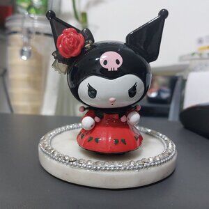 Rare Little Devil Kuromi Crown Toy Pretty RED DRESS Decor Figurine Collectibles